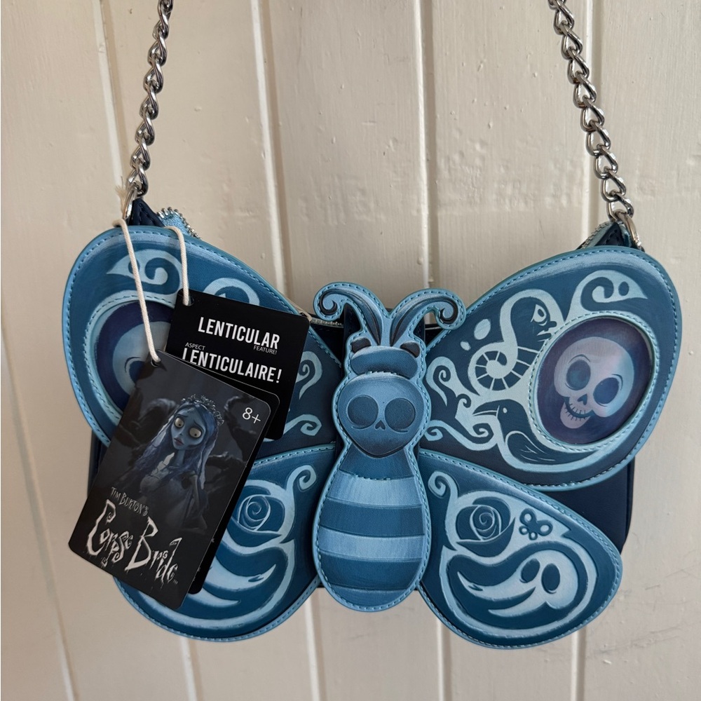 NEW Corpse Bride Butterfly Lenticular Crossbody Bag Loungefly